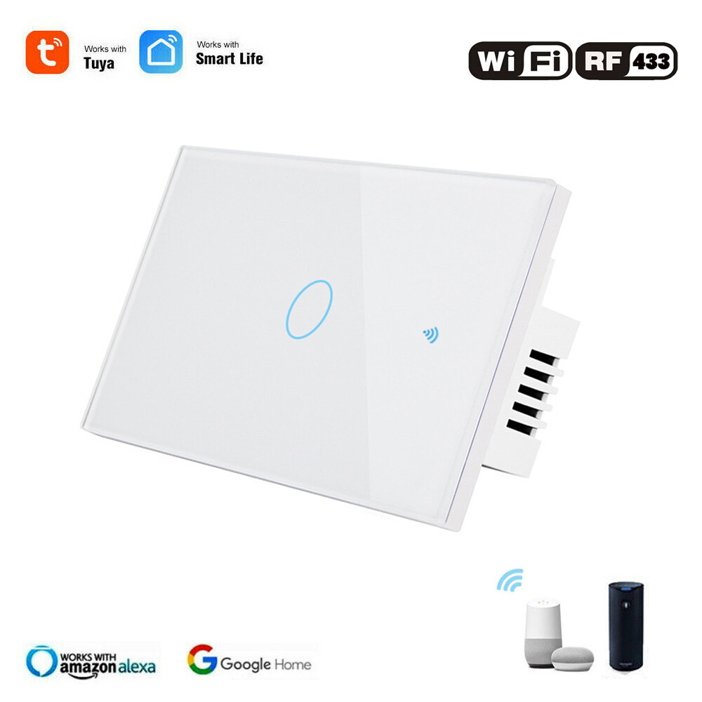 Smart Life WiFi Wall Light Touch Switch US Plug Wireless RF Remote for Alexa/APP