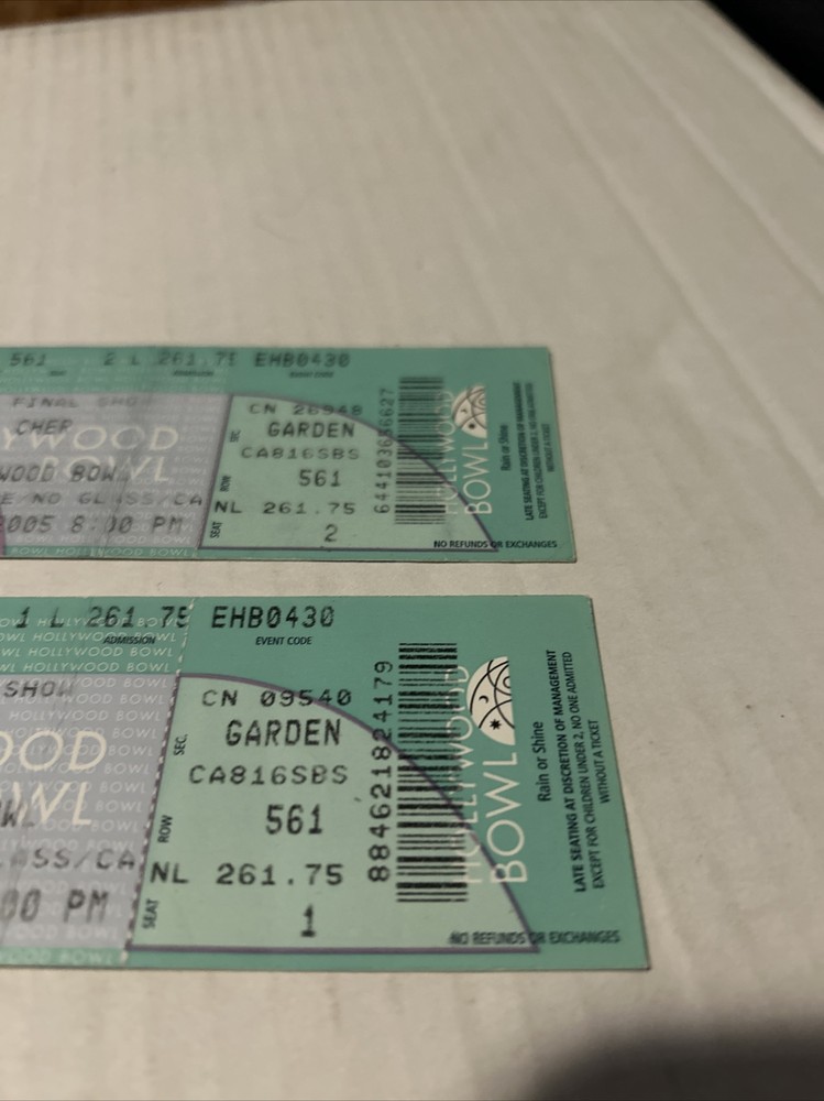 2 Cher Final 2005 Tour Tickets
