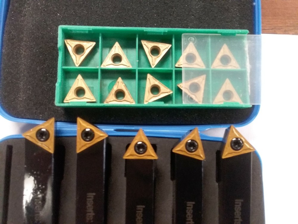 1/2" Indexable Turning Tool Bits 5pcs set & extra 10 TCMT32 Inserts #TOBC121