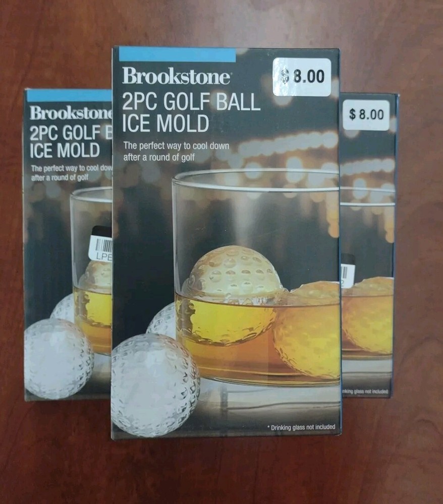 Brookstone 2pc Golf Ball Ice Mold Bundle (3 Boxes)