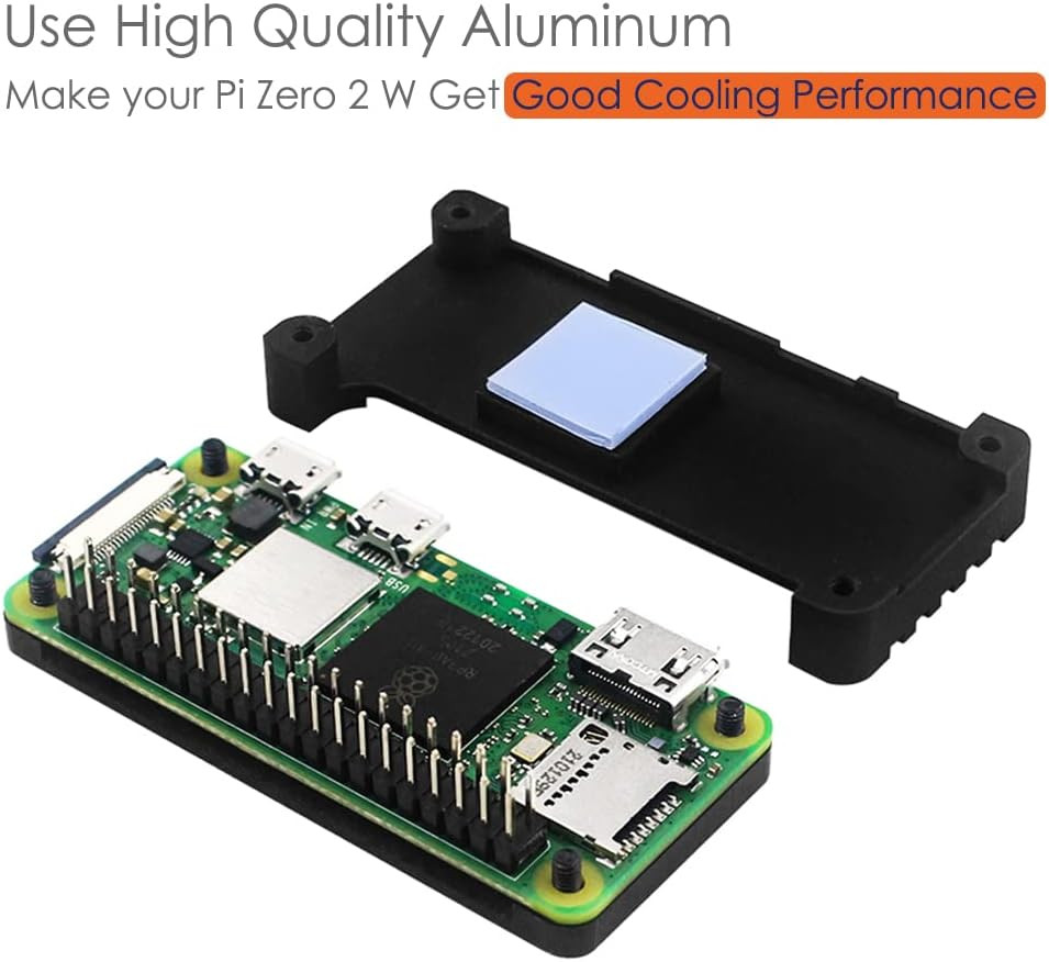 Pi Zero Aluminum Case Kit with Pin Header, OTG Hub, HDMI Adapter, On/Off Switch