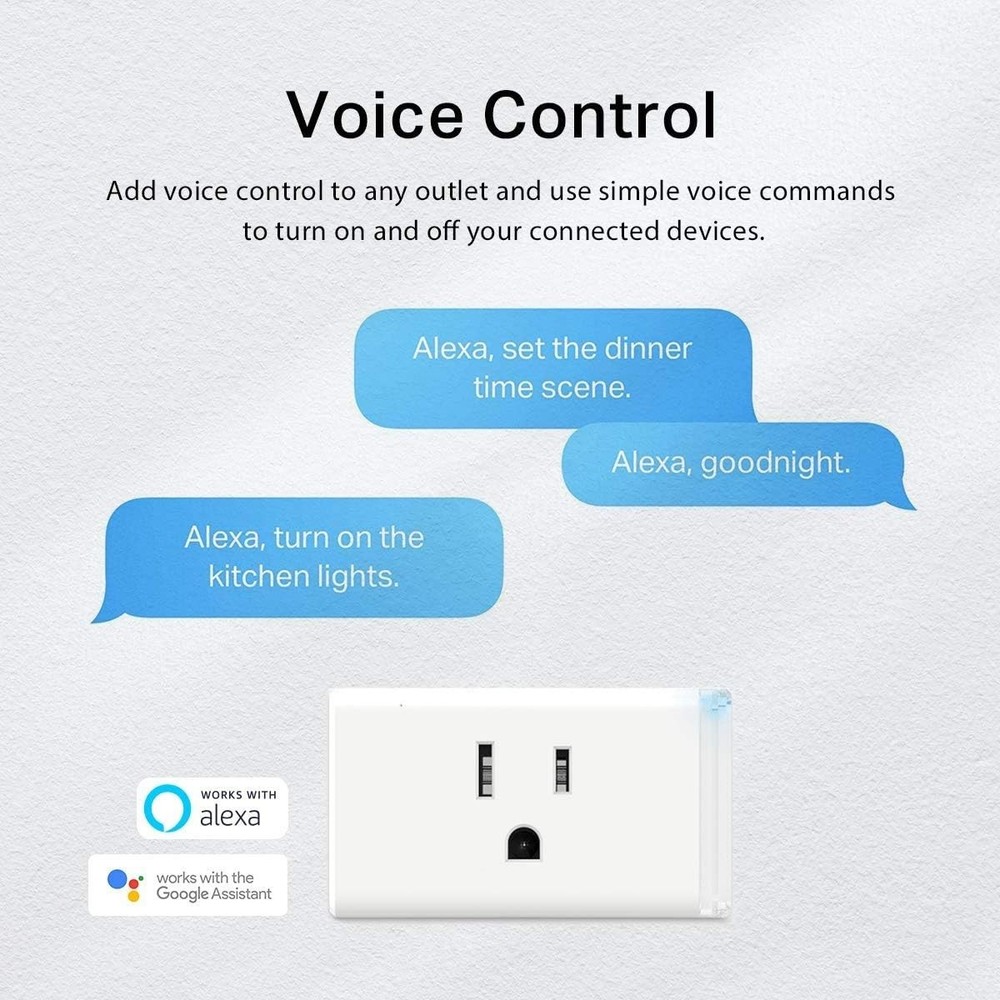 Easy Setup Smart Outlet with Voice Control – Compatible with Alexa & Google