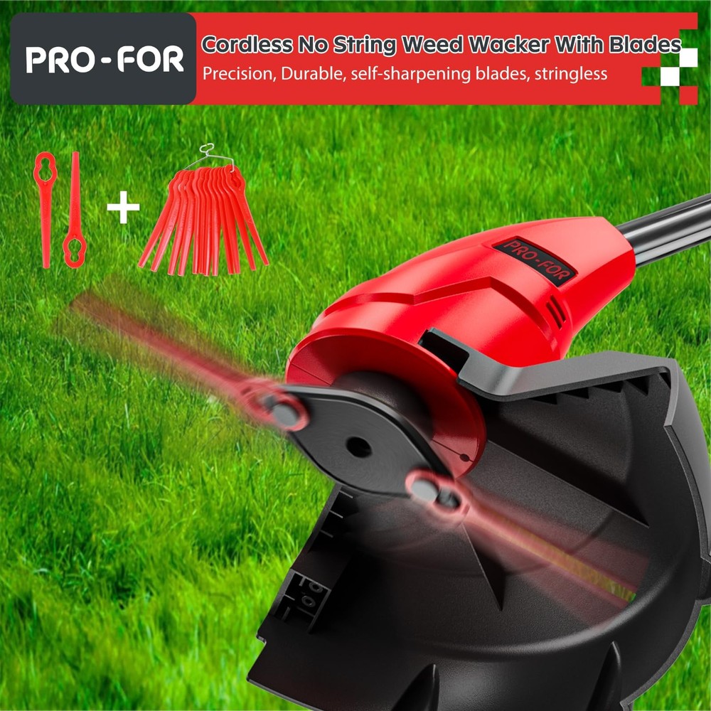 20V Lightweight Stringless Grass Trimmer, Battery Powered Weed Eater, Cordles...