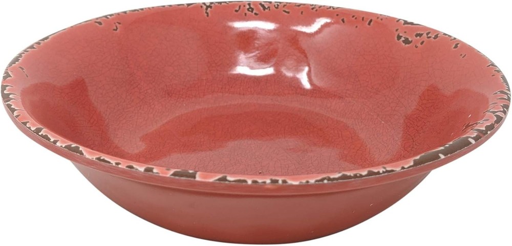 12 Piece Rustic Farmhouse Melamine Dinnerware Set, Service for 4 Red