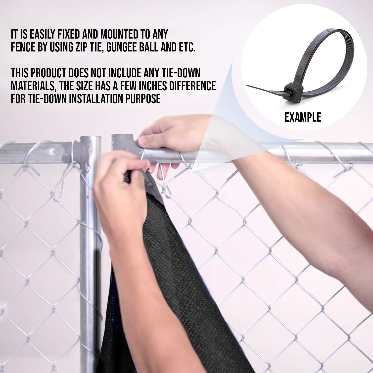 4' 5' 6' 8' Fence Privacy Windscreen Screen Black Shade Cover for Yard Outdoor