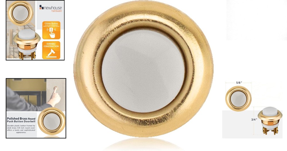 Versatile Brass Push Button for Doorbell - Wired Design, Perfect for Any Setting