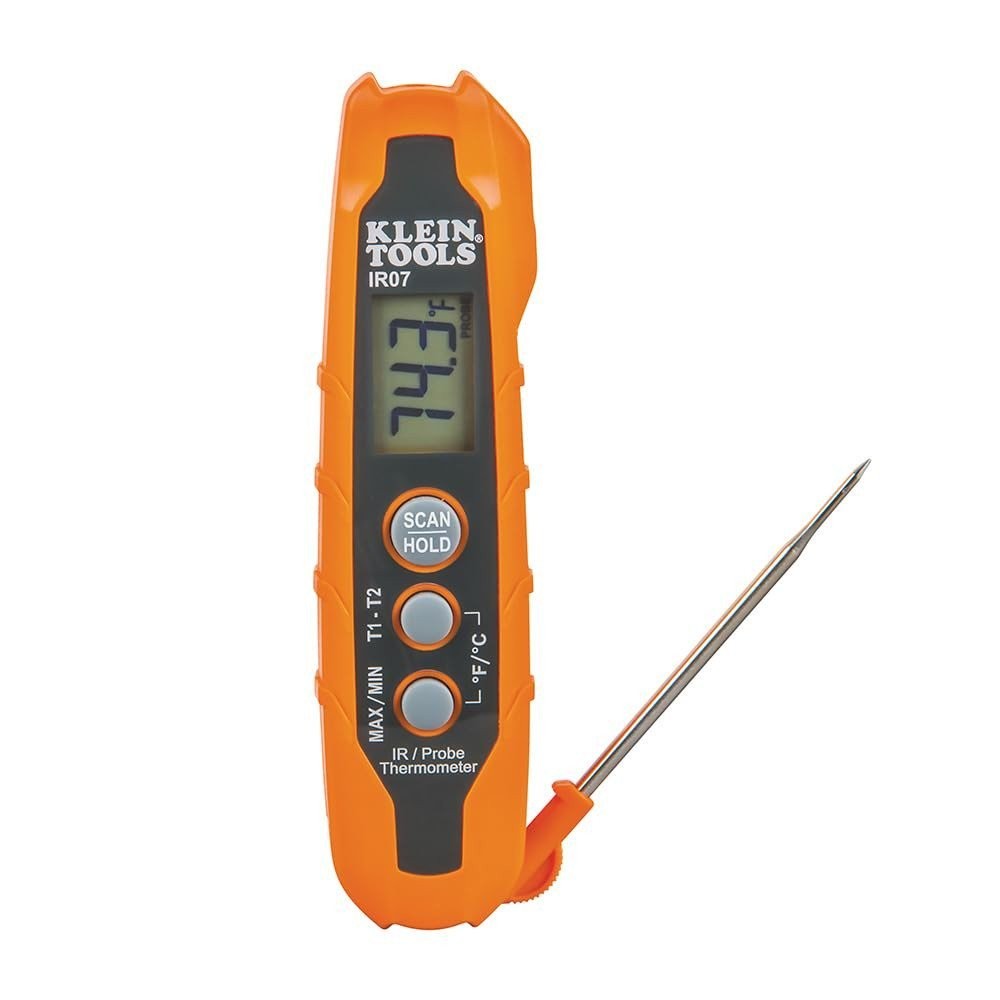 Klein Tools IR07 Dual IR Infared Probe Pocket Size LCD Digital Thermometer
