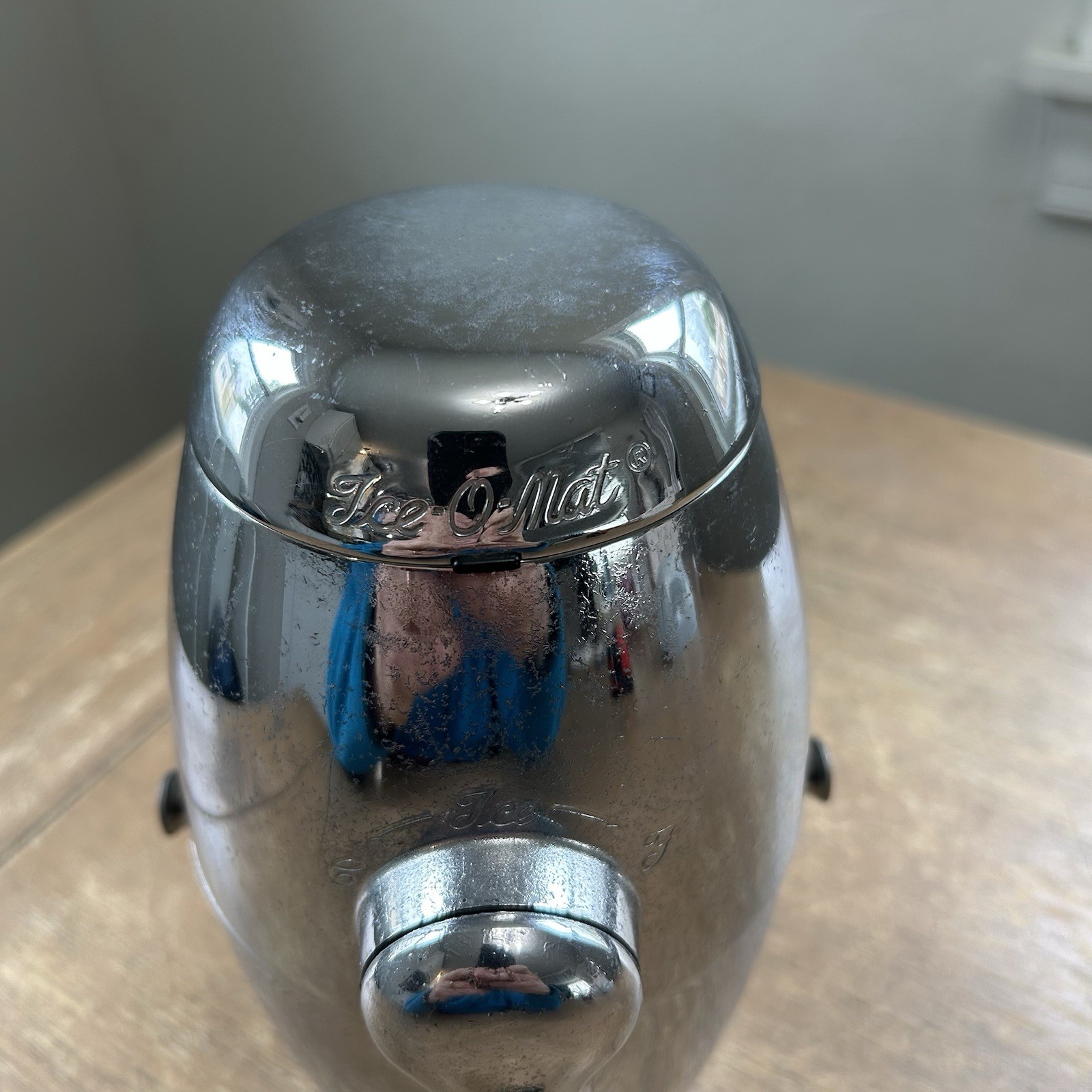 Vintage 50s Rival Ice-O-Mat Bucketeer Ice Crusher No. 480 MCM Mid Century Chrome