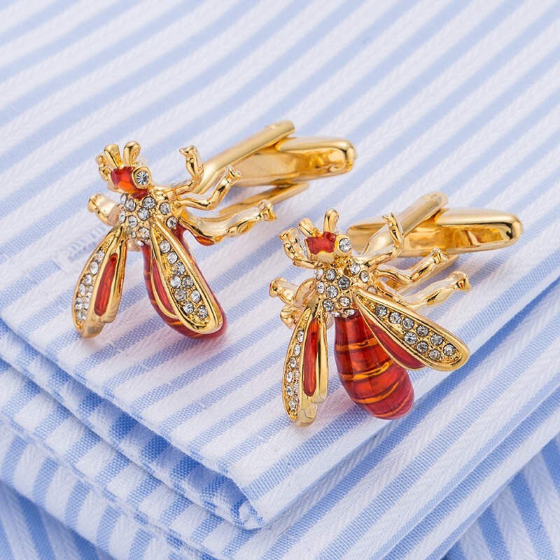 Bee Shape Vintage Men Cufflinks Jewelry Classic Cuff Link 1 Pair of Shirt Links