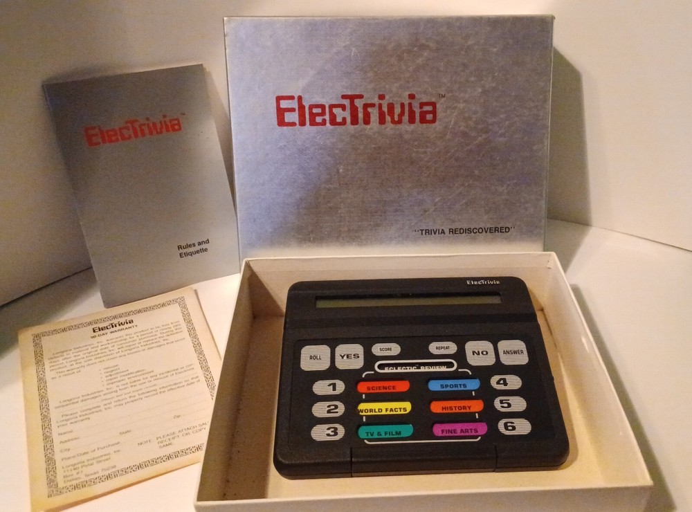 1985 ElecTrivia Trivia Game w/Instructions-Slightly Used!