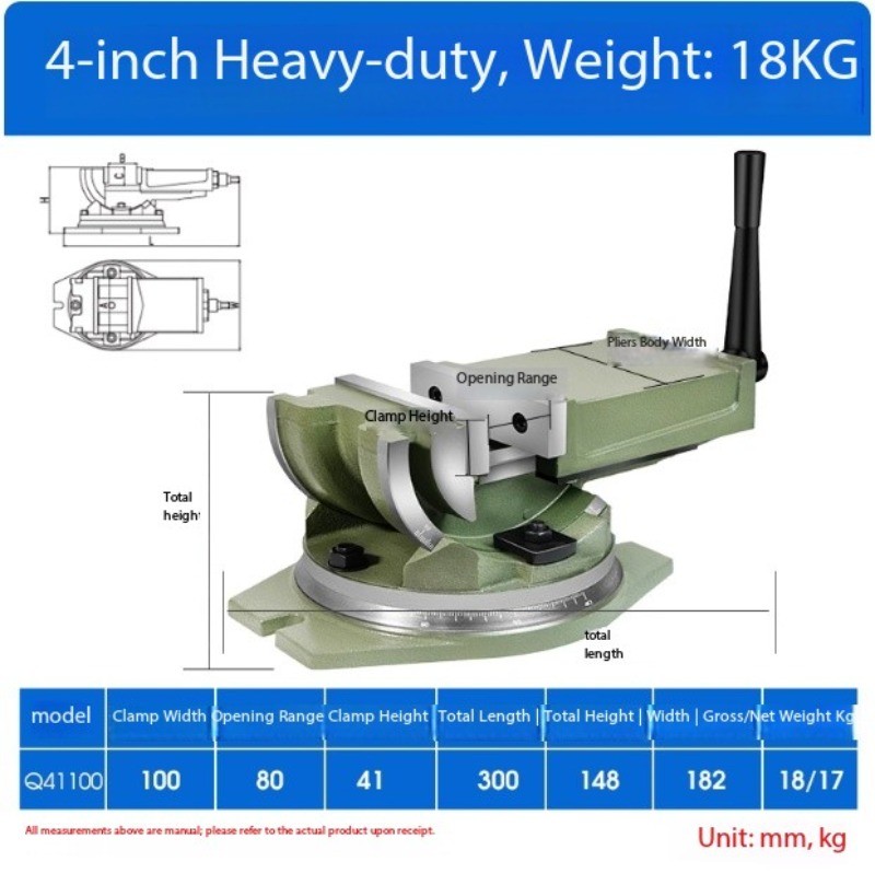 Tilting-Angle Parallel-Jaw Vise Machine Milling Bed Angle- Precision Vise