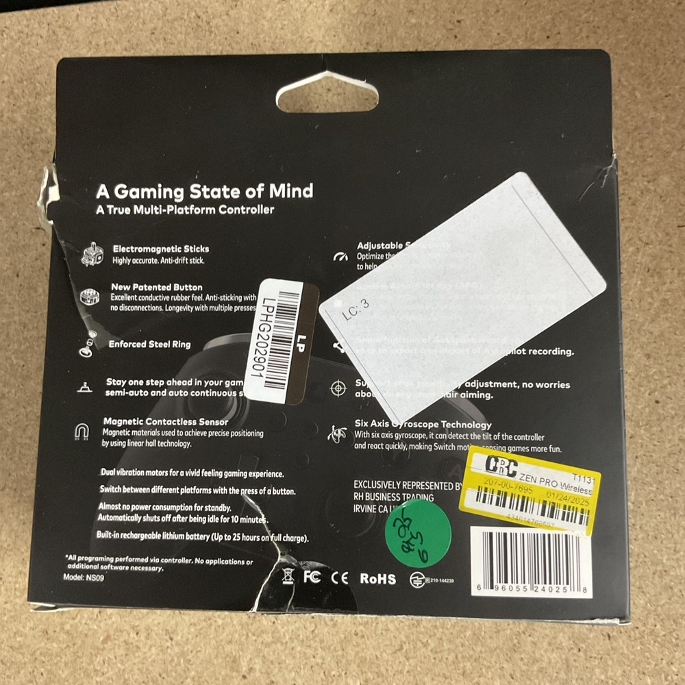 ZEN PRO Wireless Gaming Controller - Black New Damaged Box