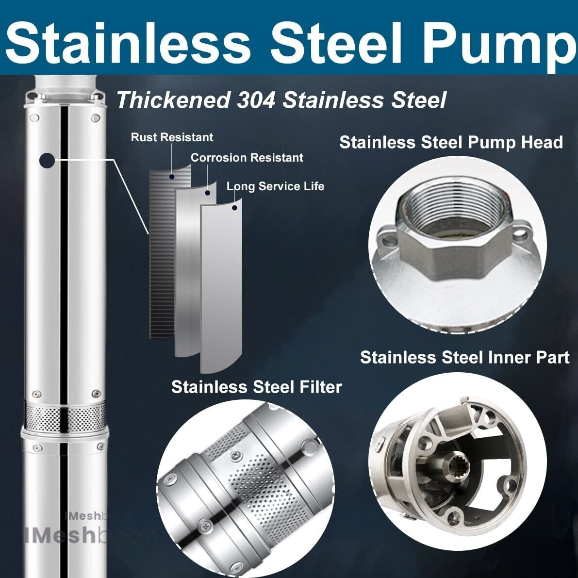 DC 48V 3" Solar Pump Submersible Pump Bore 500W Deep Well Pump + MPPT Controller