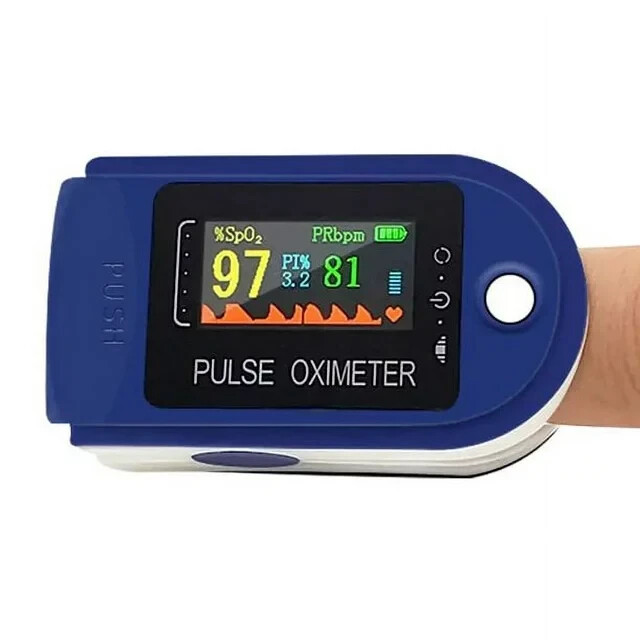 Finger Pulse Oximeter Blood Oxygen Sensor, SpO2, Monitor Heart Rate & More!-NEW!