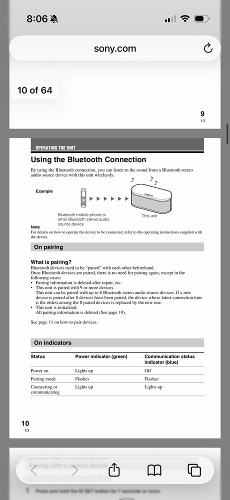 SONY Speaker System SRS-BT100 - Tested Working! Bluetooth Speaker