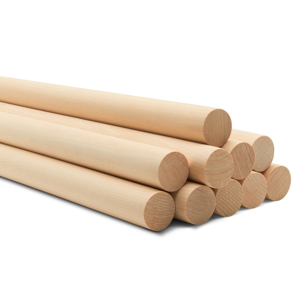 Wooden Dowel Rods 1/2 x 36 inch, Unfinished Sticks Crafts & DIY | Woodpeckers