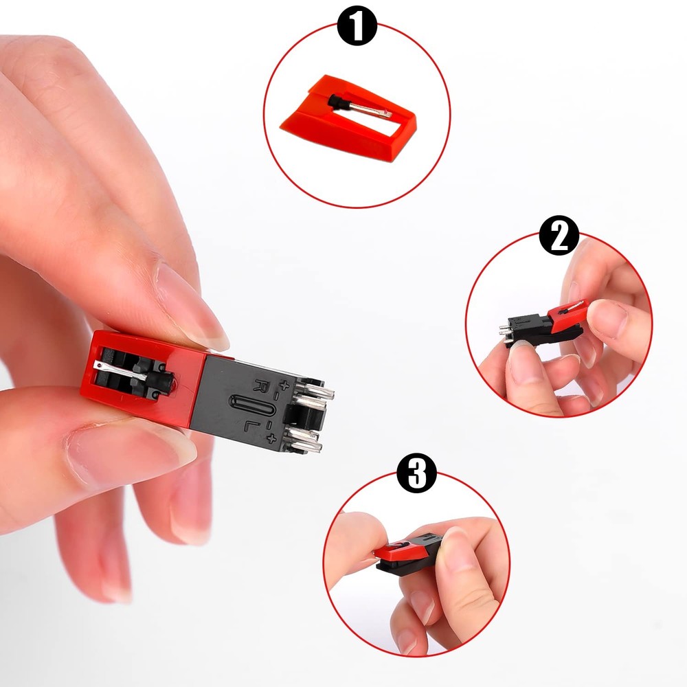 3pcs Record Player Needle, Turntable Replacement Needle Long-Lasting Record...