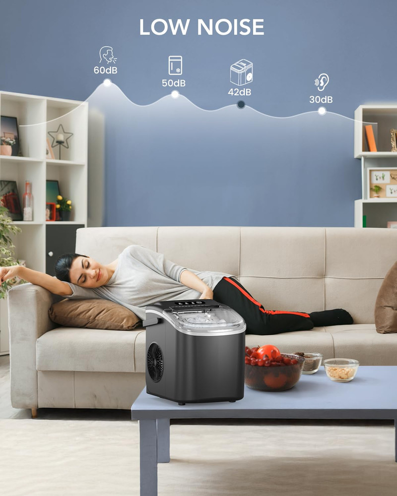 Ice Maker Countertop, Efficient Easy Carry Ice Machine, Self-Cleaning Ice Maker