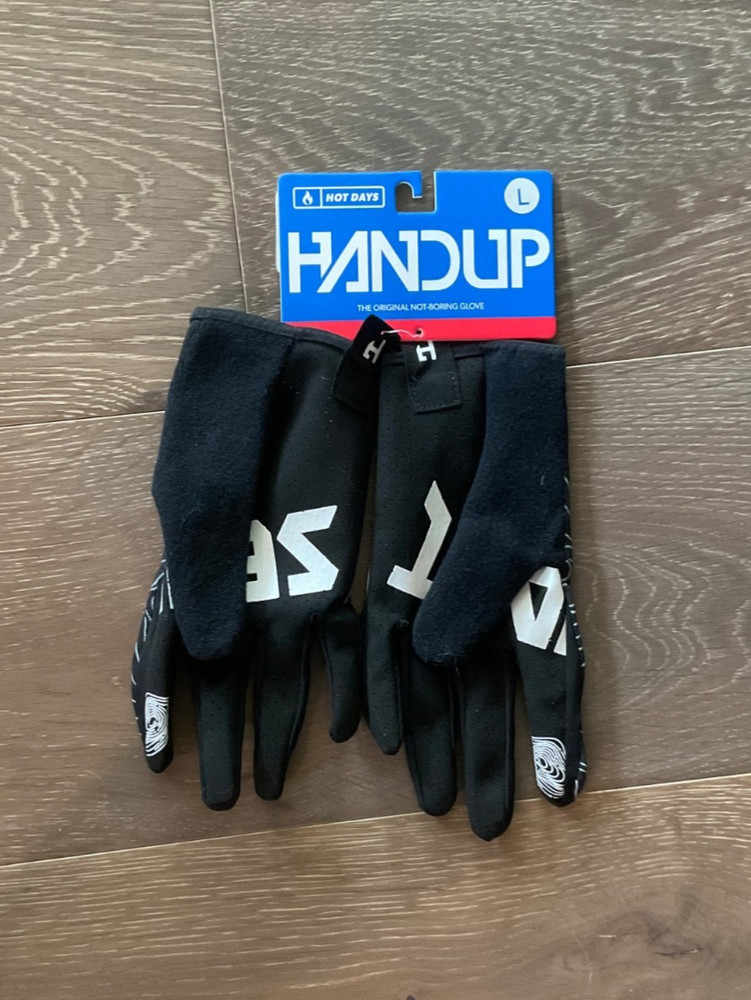Handup Vented Gloves - Topo Map Black, Large