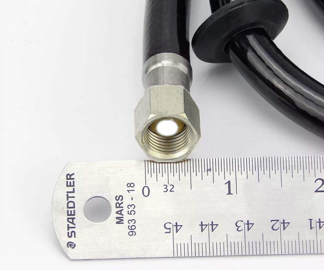 Salon Shampoo Faucet Sprayer Head Black Rubber Hose Beauty Equipment 120cm/47"