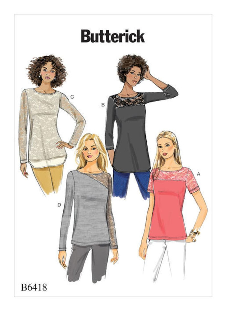 Butterick B6418 Sewing Pattern - Misses Tops