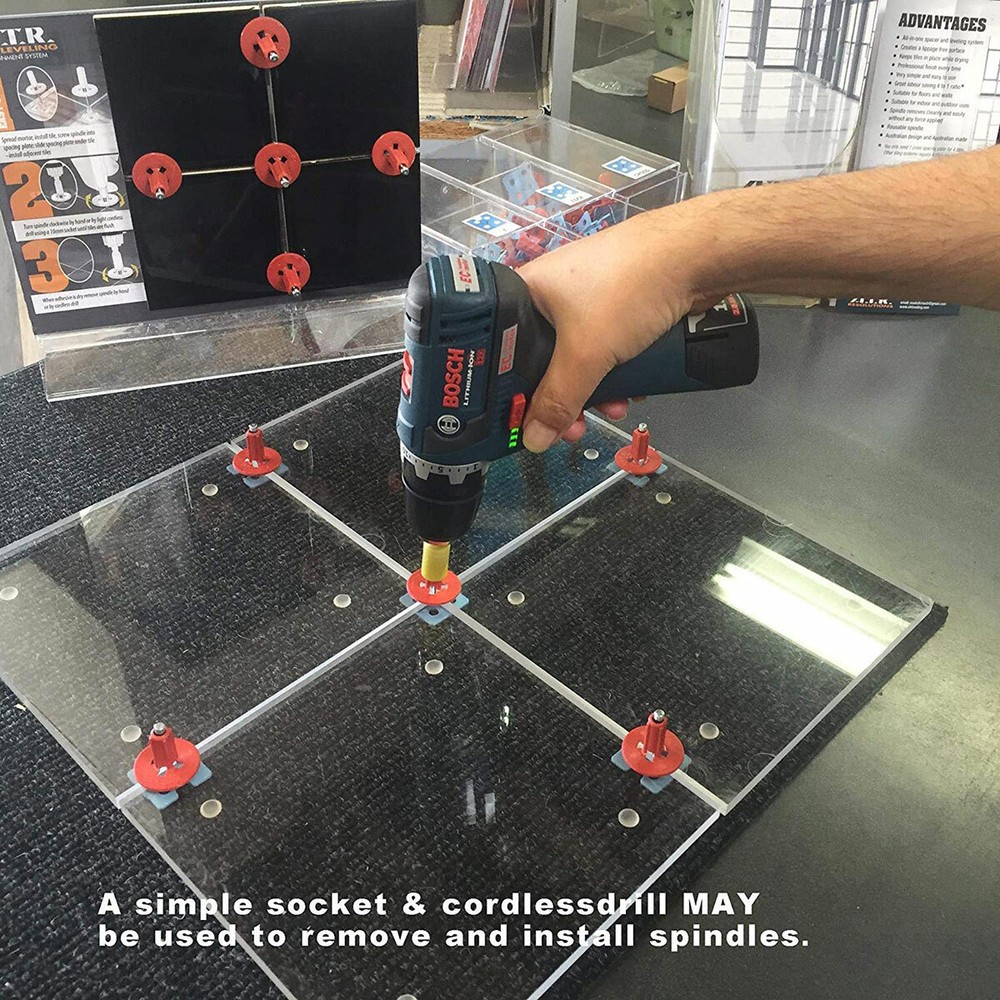 ATR Tile Leveling Alignment System 3mm Cross DIY-KIT Use for Floors only