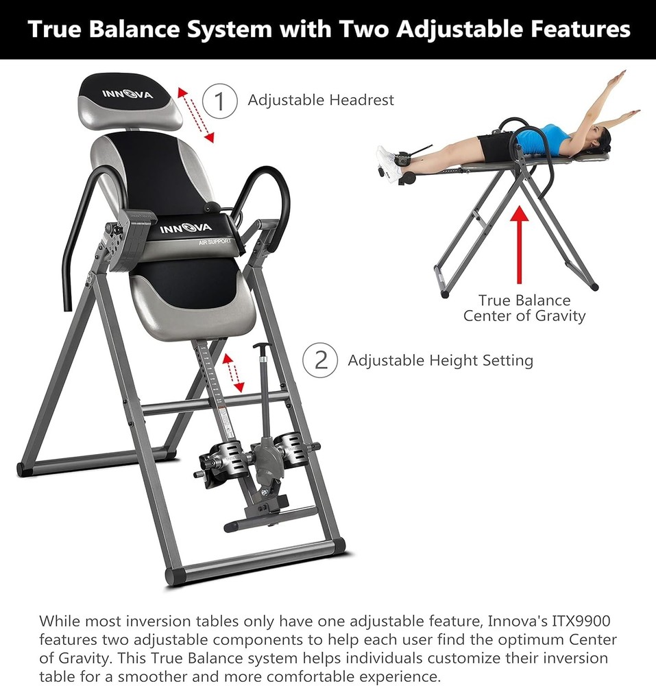 Innova Deluxe Inversion Table with Air Lumbar Support - Essential Back Relief