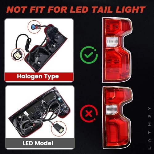 Halogen Tail Light Compatible With 2019-2024 Right Passenger Side Halogen Type