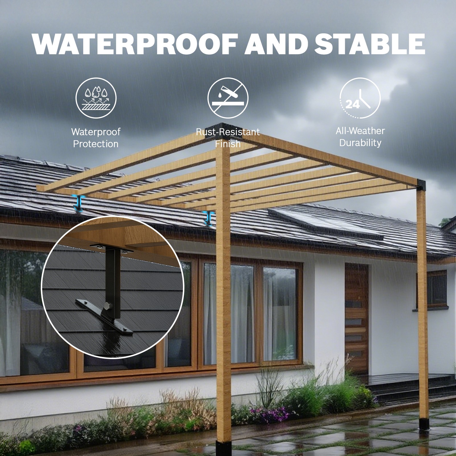 ColourTree Pergola Brackets for 4 x 4 Wood Post, 2-Piece Kit