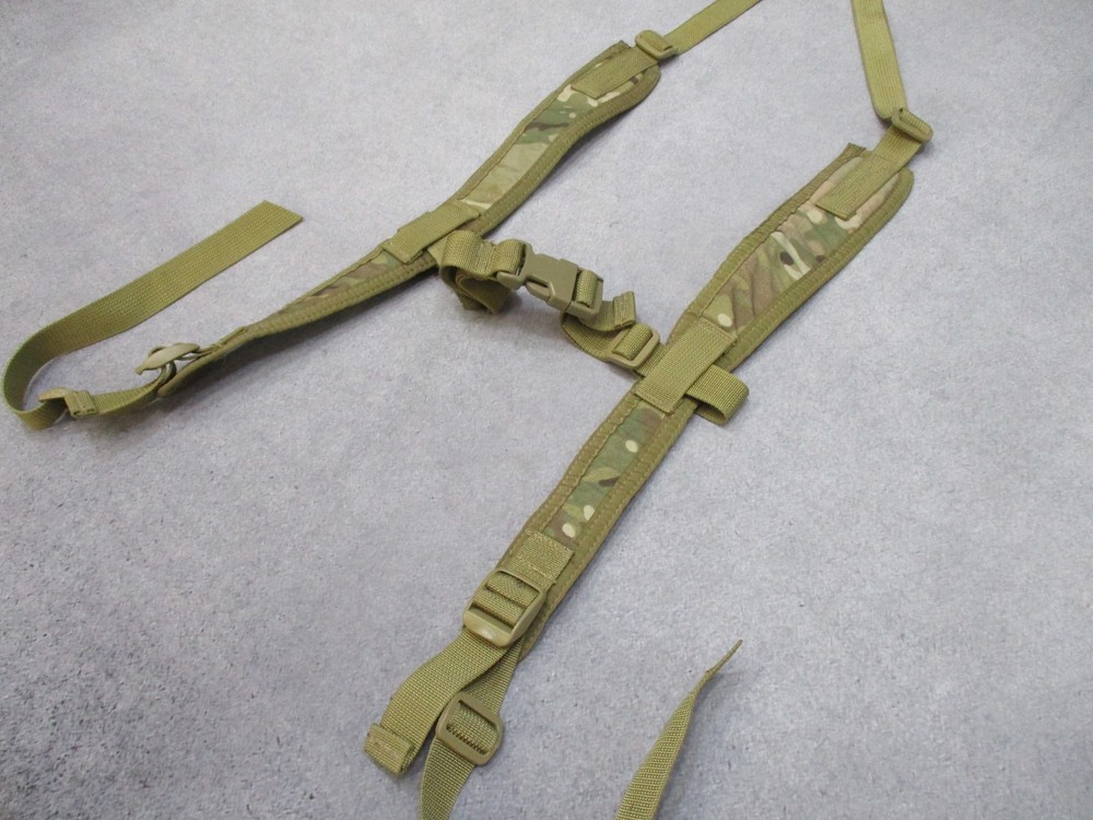 Tactical Low Profile Shoulder Harness MultiCam Padded Adjustable MOLLE Straps