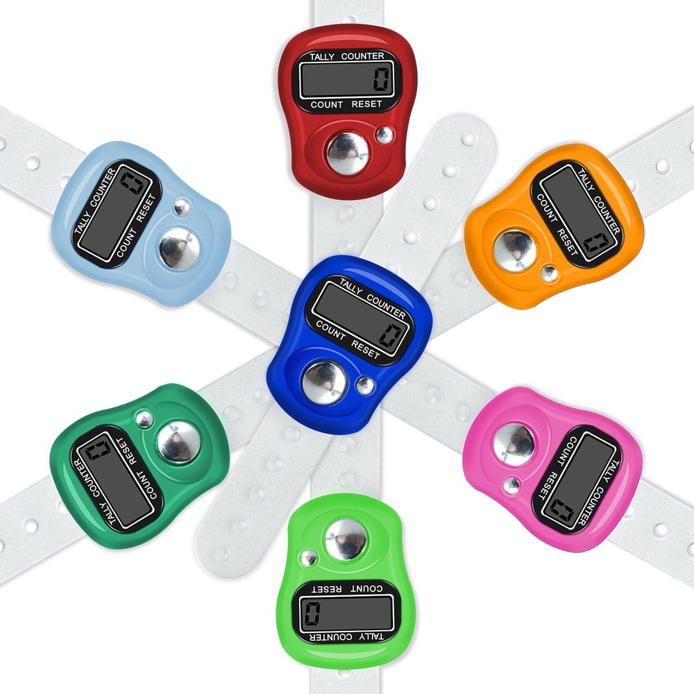 7 Pack Electronic Finger Counter Resettable Hand Tally 5 Digit Handheld Clicker