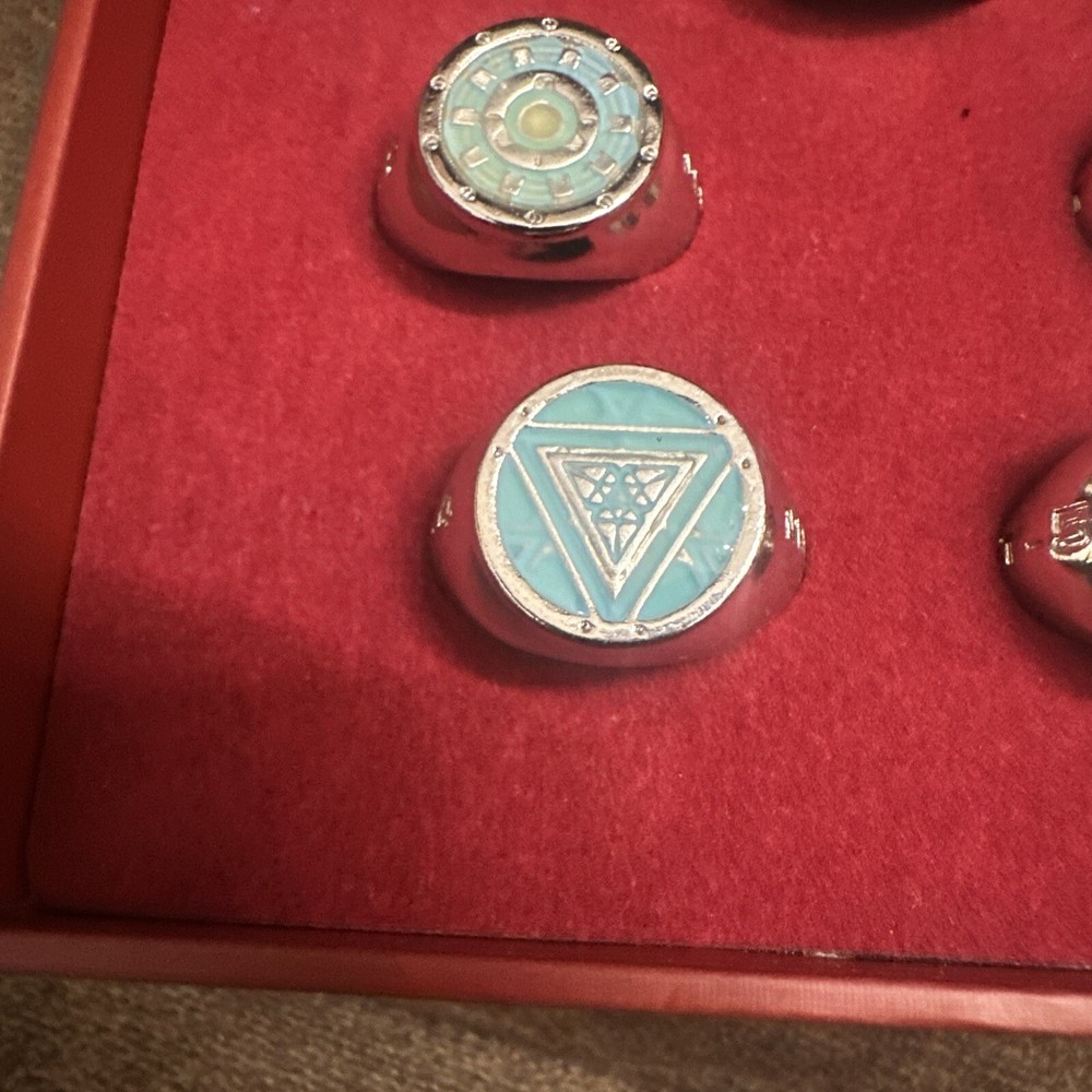 SALESONE MARVEL IRON MAN ARC REACTORS ADJUSTABLE RINGS SET Rare New Never Used