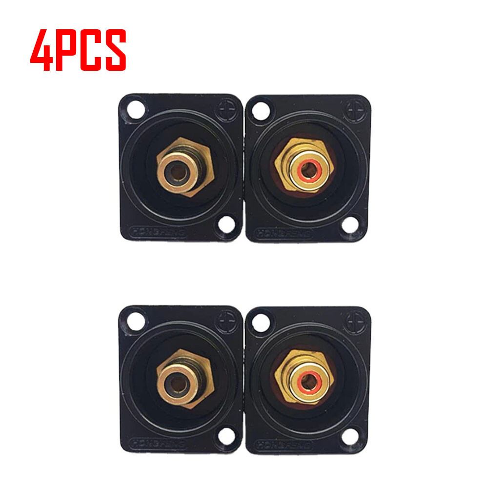 2/4/10pcs Female RCA Panel Mount Socket Connector Base Plate Welding Base Plated