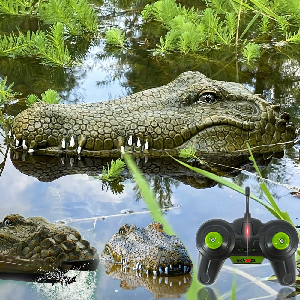 Akargol 2.4 GHz Remote Control Alligator Head Boat RC Extra LARGE, Black