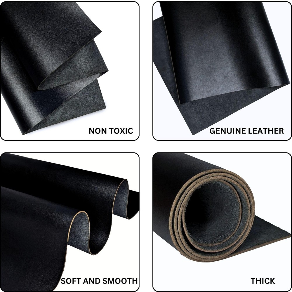 Genuine Leather 0.051-0.059 in Thick, Full Grain Leather Sheet and Pieces