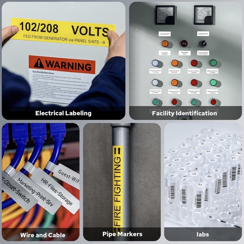 Makeid D50 Industrial Label Printer, Desktop Label Maker 2" Print Head, Mobil