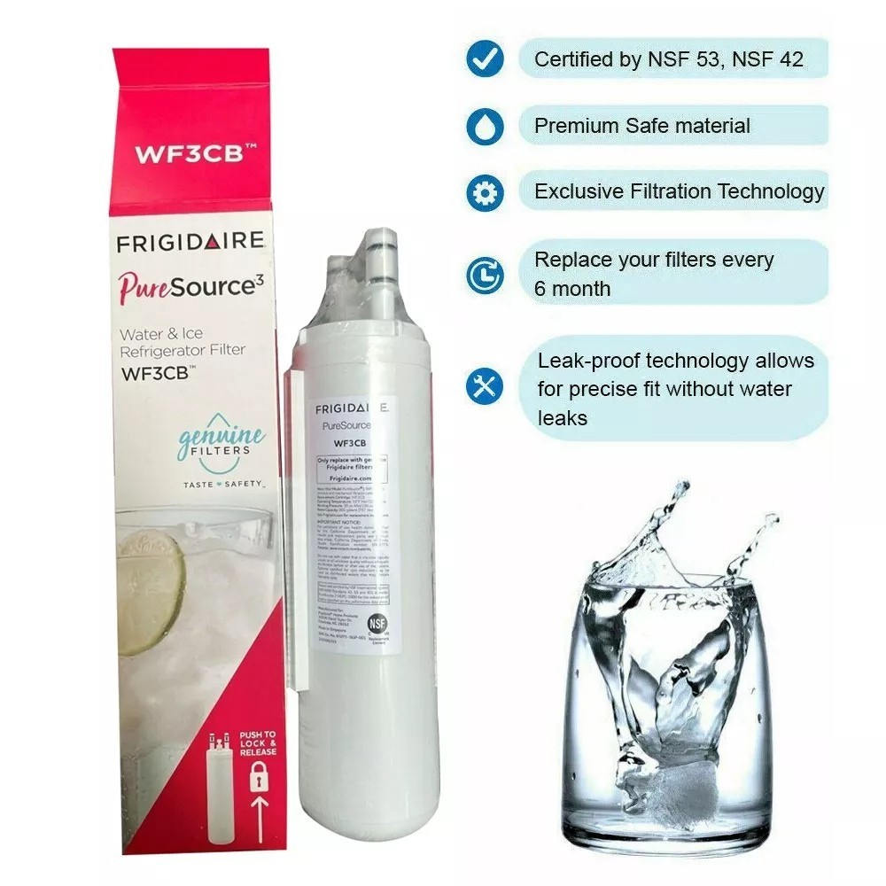3 PACK Frigdaire WF3CB PureSource 3 Refrigerator Water Filter Sealed US New