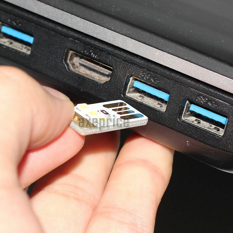 2 * New Small Mini 3 LED USB Tiny Night Light Pocket Lamp for PC Laptop Computer