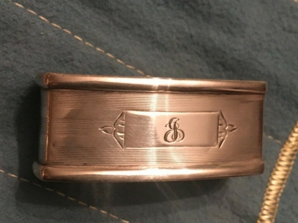 Vintage Webster Sterling Silver Napkin Ring "J" initial engraving