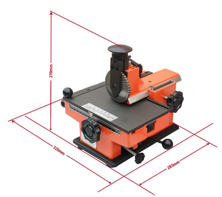 6mm Label Semi-Automatic Sheet Embosser Metal Stamping Printer Marking Machine
