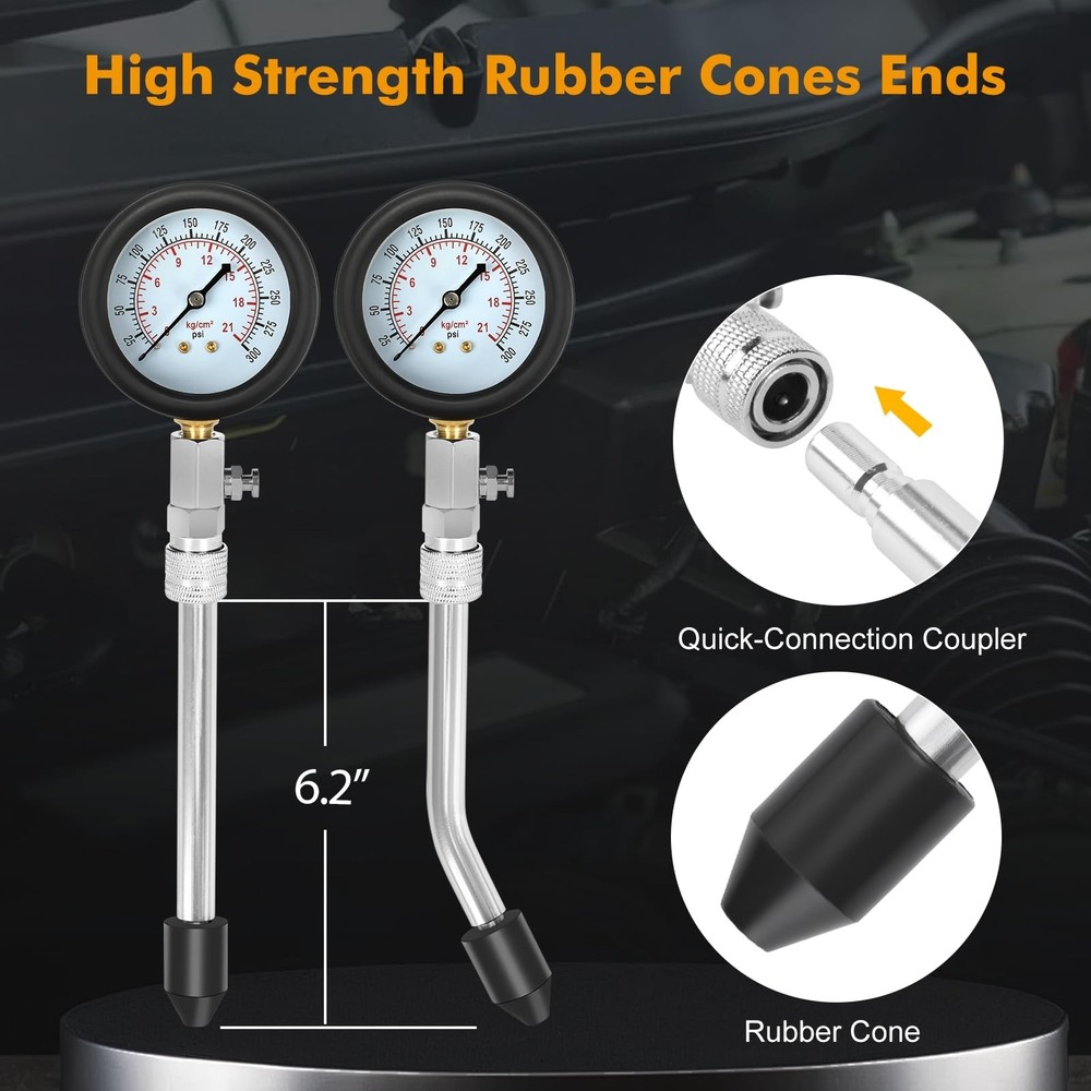 Compression Tester Kit, Small Engine Cylinder Test Pressure Gauge Tool
