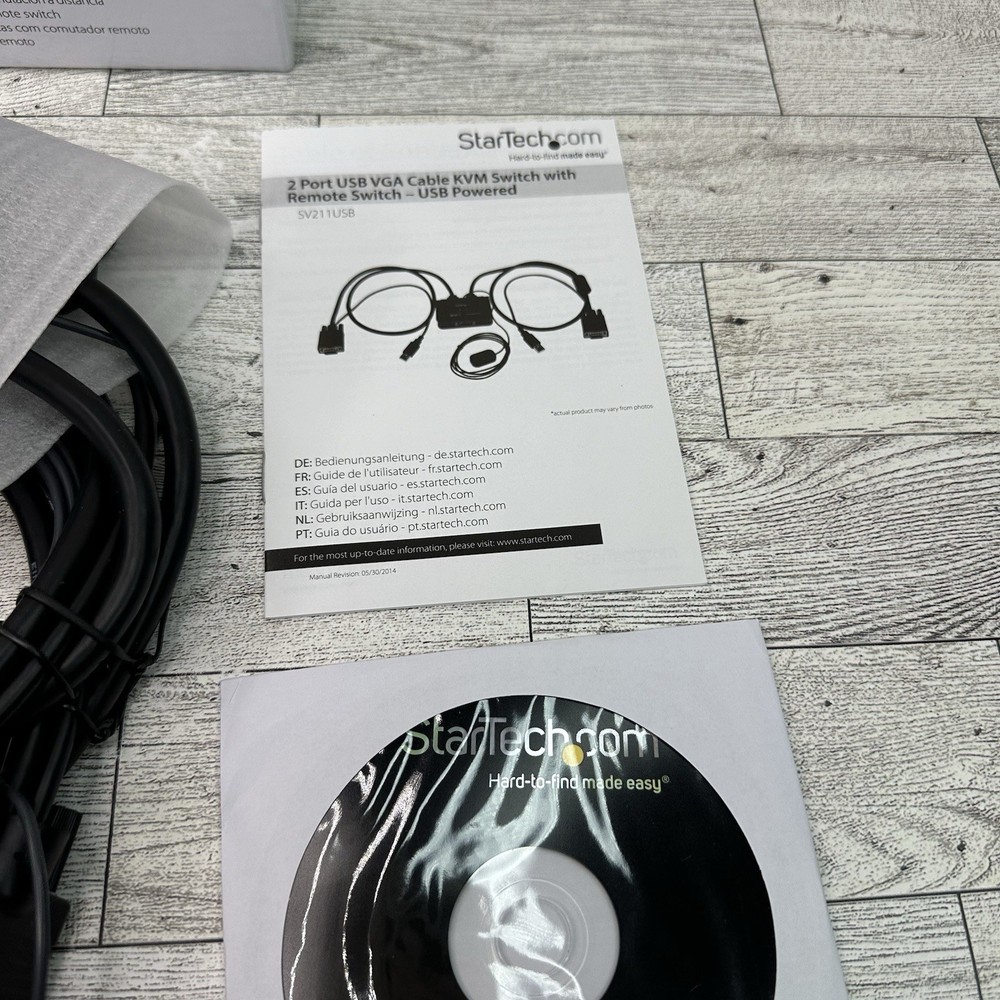 Startech 2 port USB VGA Cable KVM Switch with Remote Switch and USB Power/Data