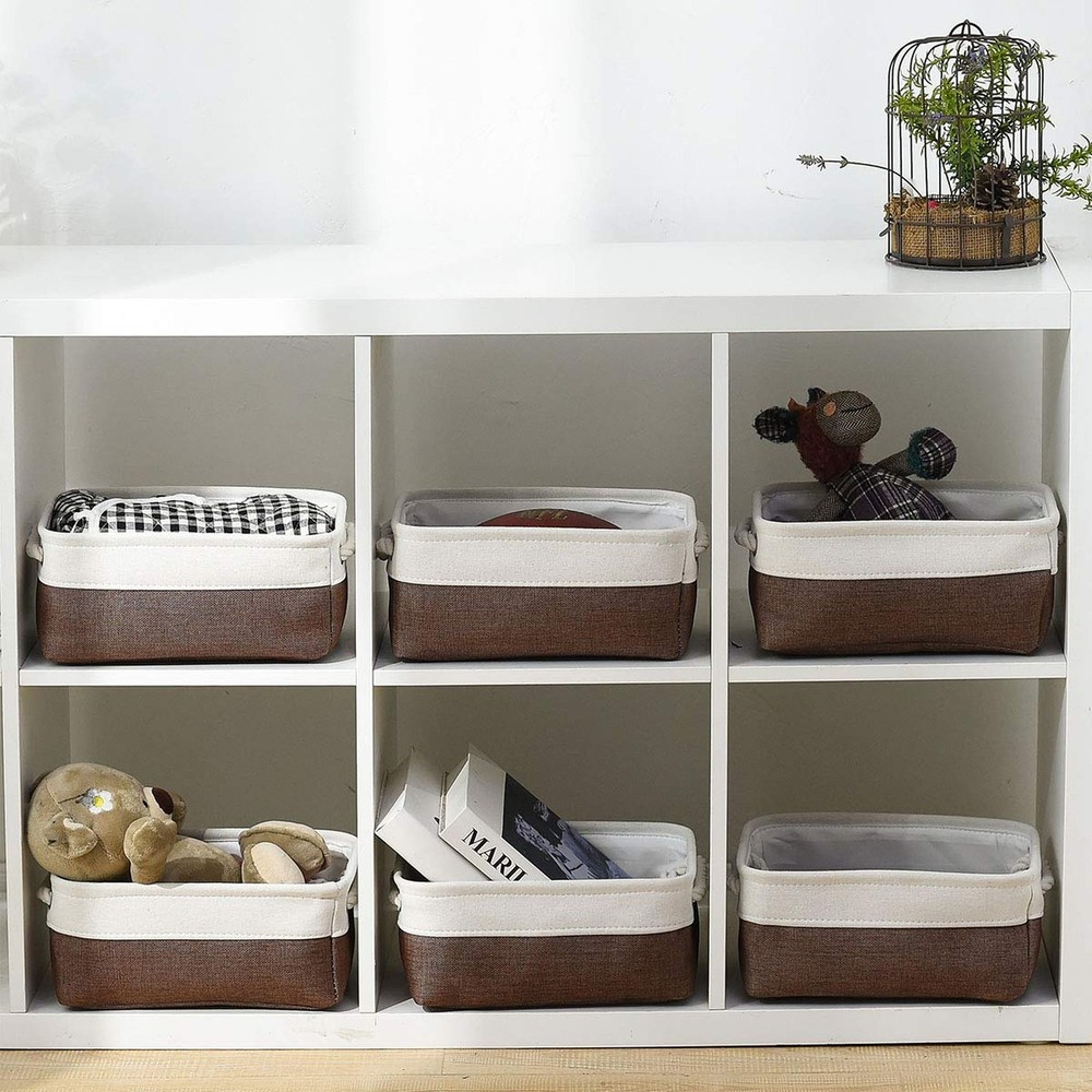 Small Storage Baskets for Shelves,Fabric Storage Baskets for Closet,Rectangul...