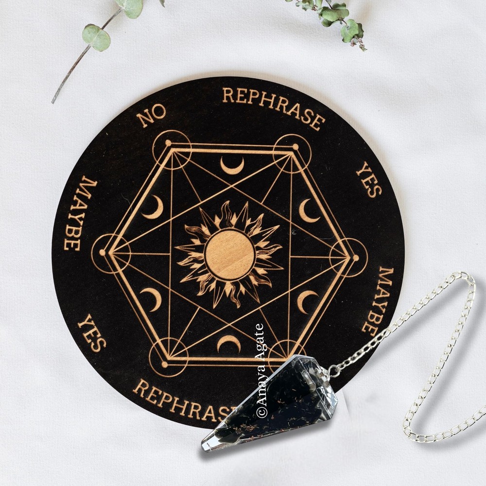 Black Tourmaline Pendulum – Orgone Crystal Pendulum – Dowsing Pendul