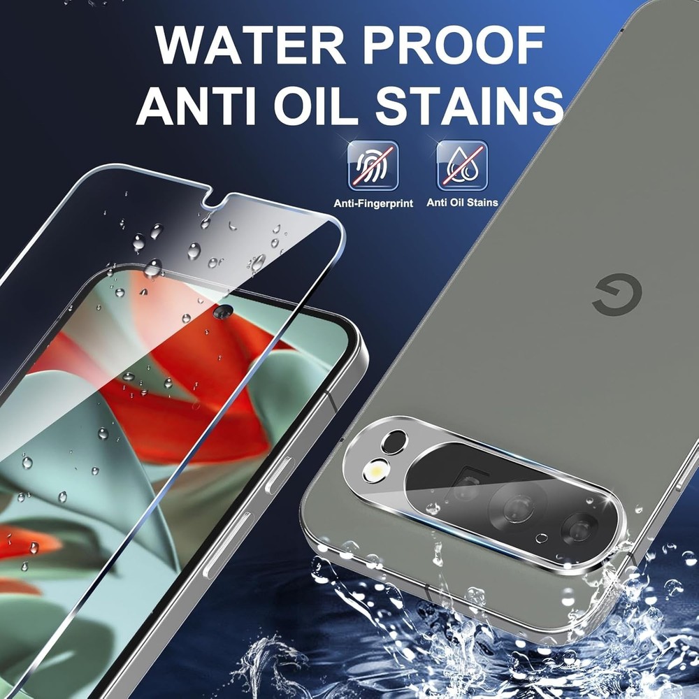 3 Pack for Google Screen Protector Tempered Glass + 3 Pack Camera Lens Protec...