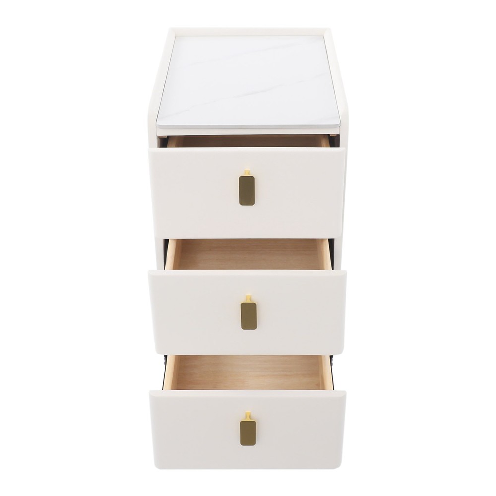 Narrow Nightstand With 3* Drawers, Bedside Table For Bedrooms, Narrow Side Table