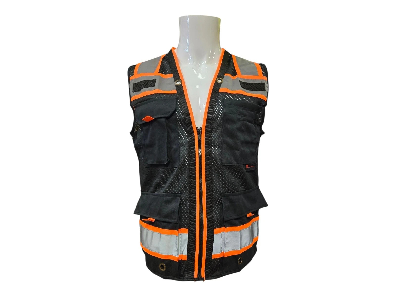 Black Hi-Vis Safety Vest with Plan/Tablet Pocket, New, Free Shipping