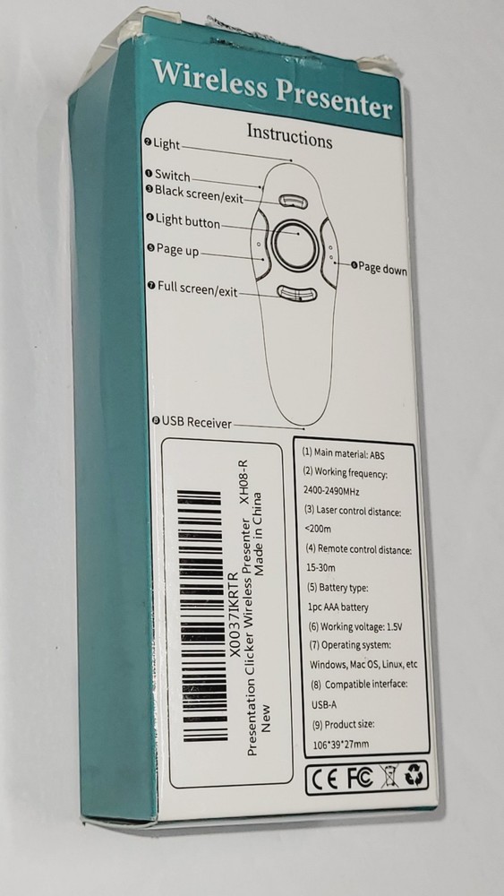 Wireless Presentation Clicker for PowerPoint Presentations, USB Dongle Presen...