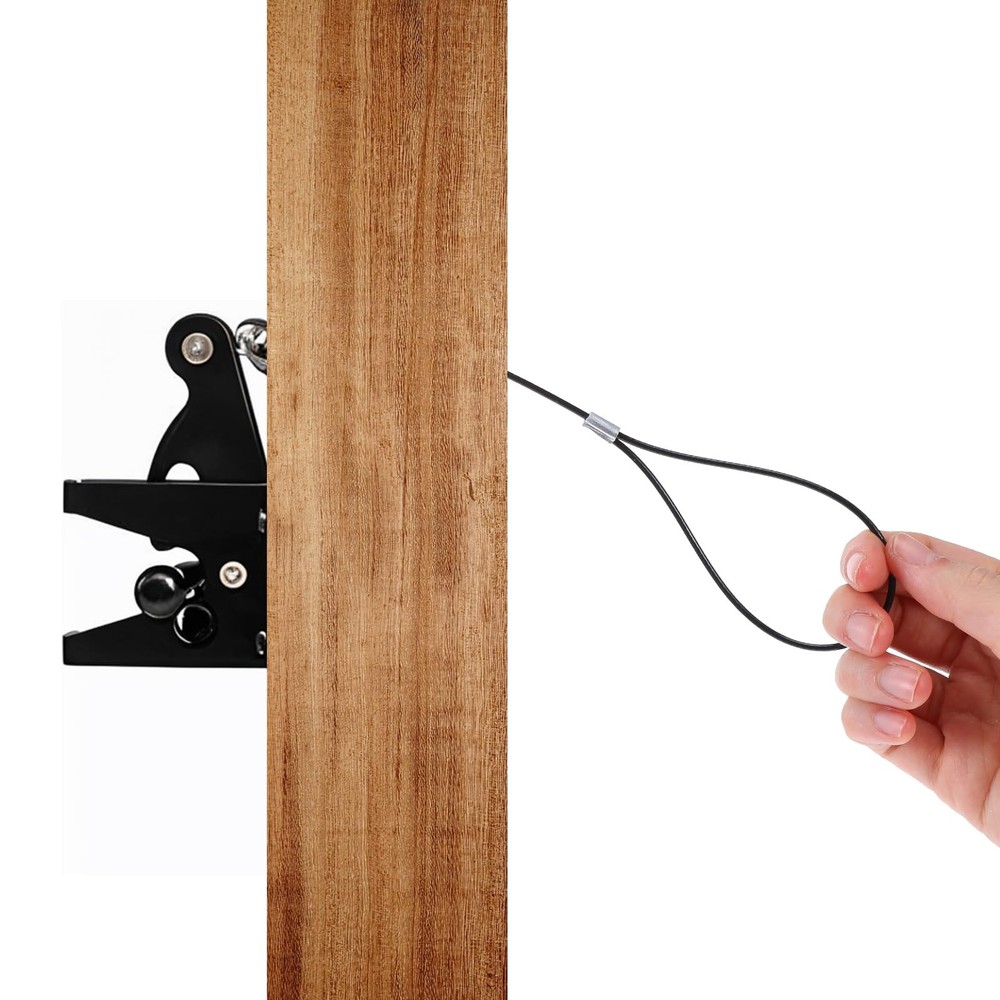 2 Sets Adjustable Black Spring Gate Opener Gate Latch Cable Pull String for M...