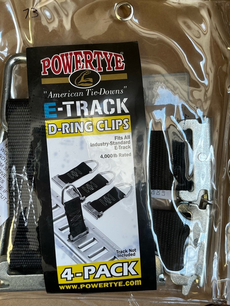 POWERTYE - 45300-4 - E-TRACK D-RING CLIPS 4/PK